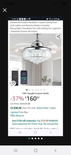 MOONI Crystal Ceiling Fan