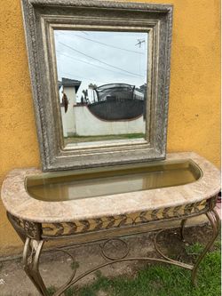 Mirror and console table