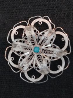 🌵925 Sterling silver Tourquoise pin