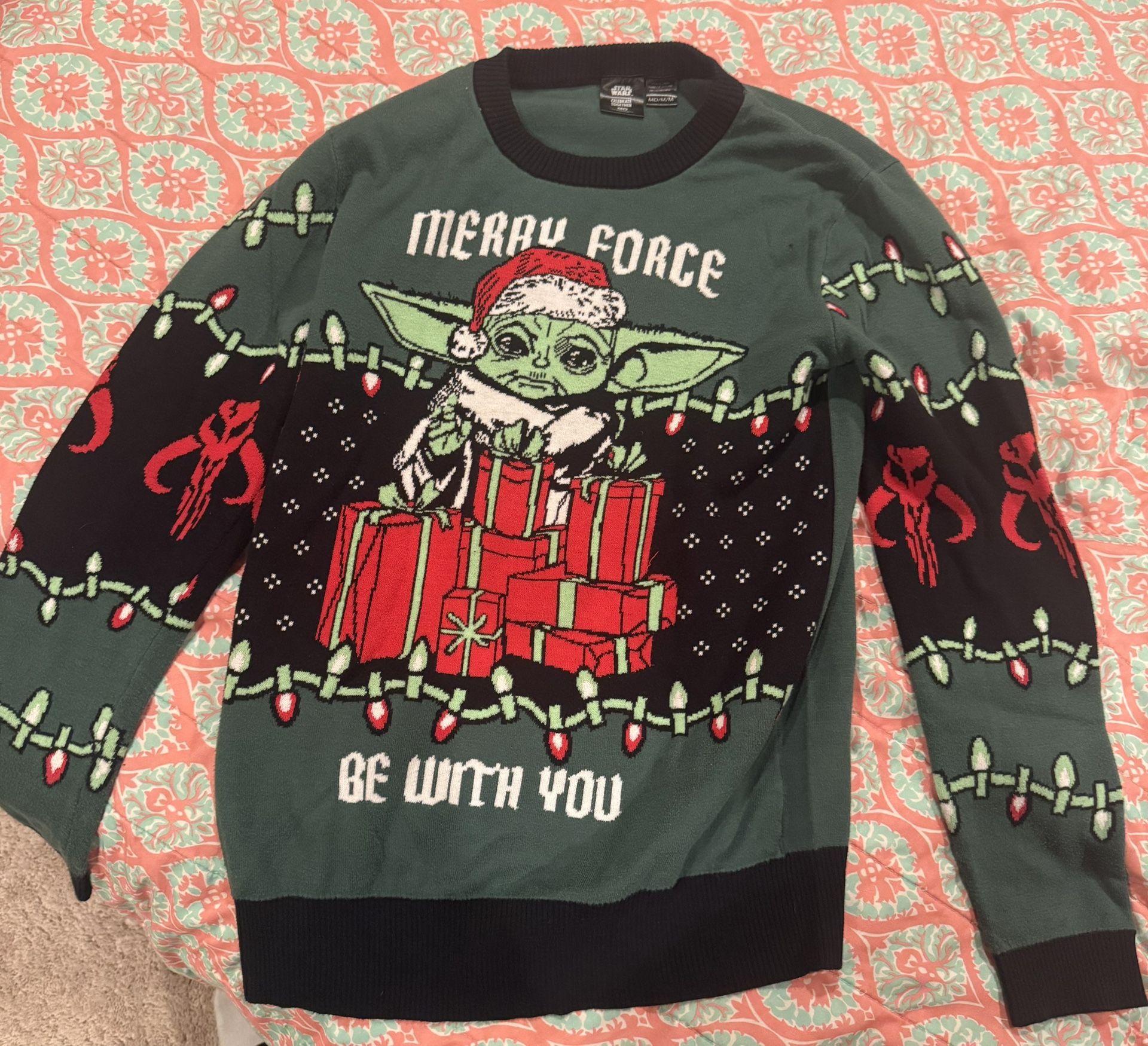 Disney Star Wars Baby Yoda Ugly Christmas Sweater Men’s Size Medium