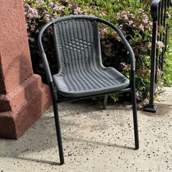 Rattan Indoor-Outdoor Restaurant Stack Chair Brown Armchairs Porch Outdoor Bistro Cafe Shop Chairs