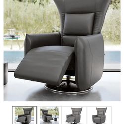 Zuri Modern Furniture Leather Wingback Power Recliner Like New