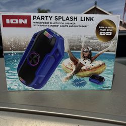 ION Audio Party Splash Link Waterproof Bluetooth Speaker w/ Party Lights