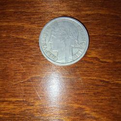 French 2 Francs 1947 Vintage Coin