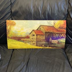 Vintage Mill Stream By Robert Wood Art Lithograph Read…