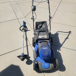 Kobalt 40-volt Electric Walk Lawn Mower + Weed Wacker, No Battery or Charger