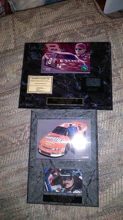 Dale Earnhardt and Dale jr wall plaques