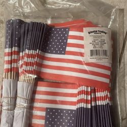 4 1/2" x 3" Bulk 144 Pc. Small Paper American Flags on Sticks