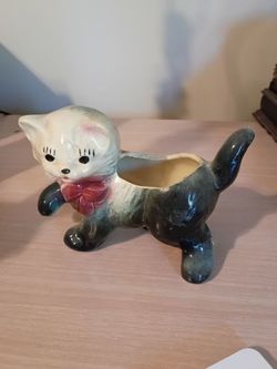 Vtg Cat Planter