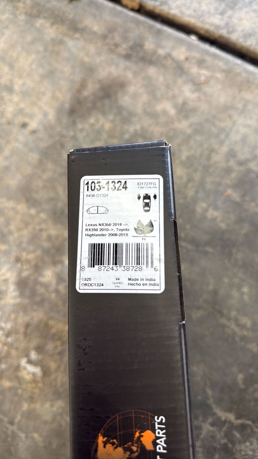 front brake pads toyota highlander lexus nx300 rx350