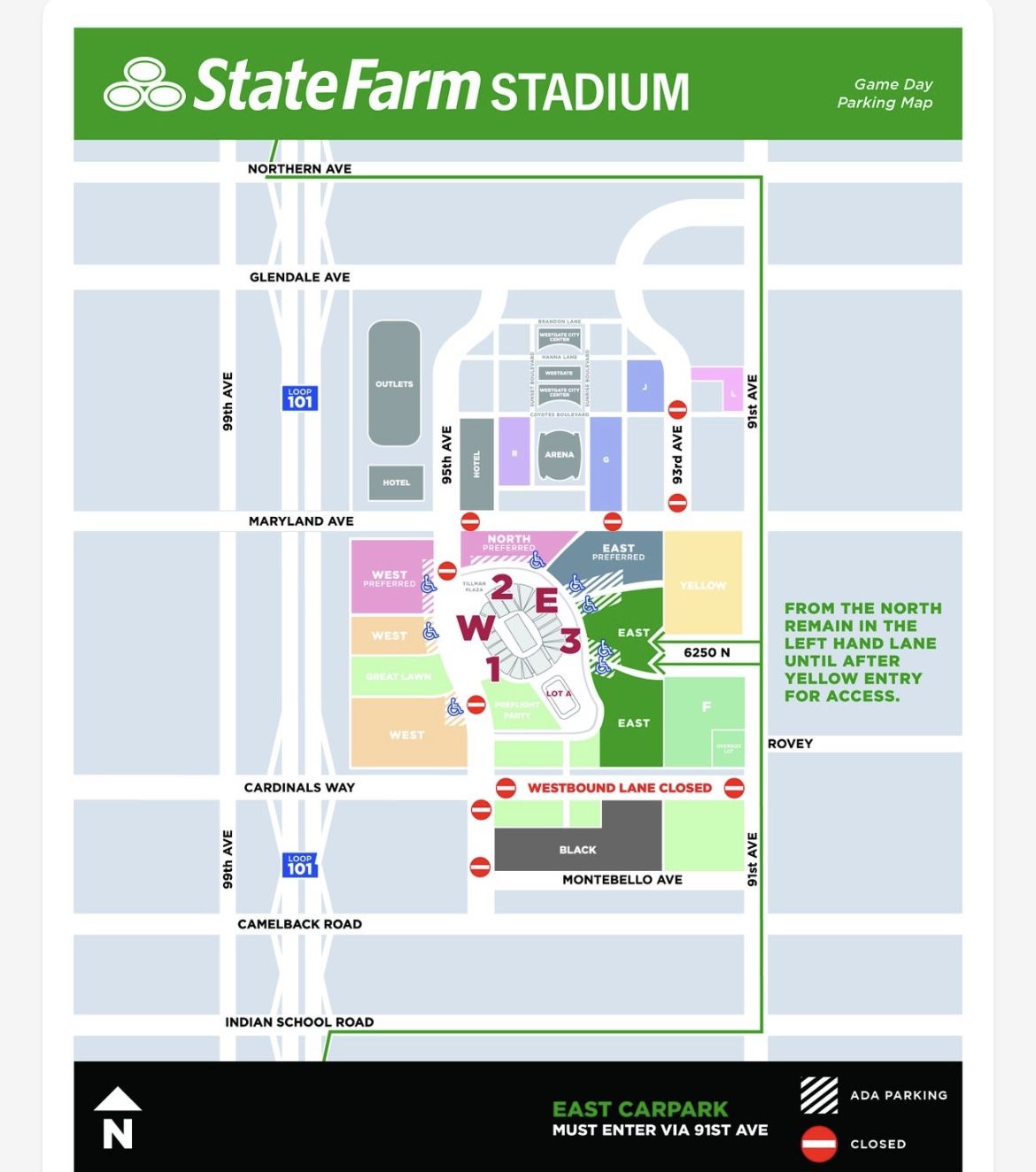 Parking Pass -Arizona Cardinals Vs Greenbay Packers 