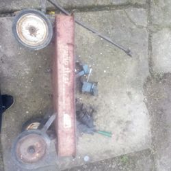 Vintage Radio Flyer 90 Red Wagon With Metal Wheels