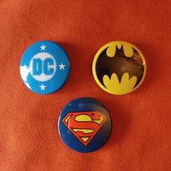 Set Of 3 DC Comics Pins