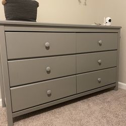 Gray 6 drawer Dresser