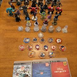 Disney Infinity - PS3 Discs (1, 2, 3) & Characters