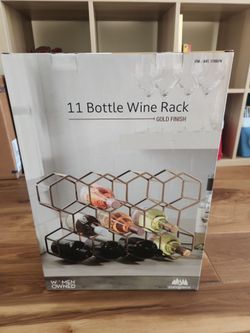 11 bottle wine rack - gold finish