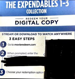 THE EXPENDABLES TRILOGY BLU-RAY DIGITAL CODES