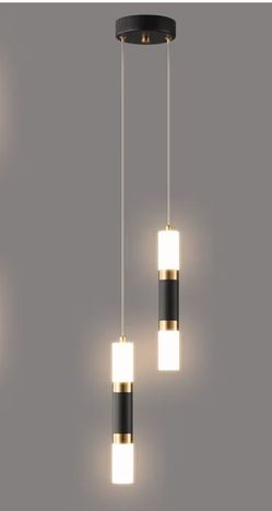 (Brand New in Box) 
2-Light Pendant Lights Kitchen Island Dimmable LED Modern Mini Pendant Light, Bedroom Small Pendant Light Fixtures (Black Gold) /A
