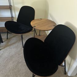 Velvet Chairs With Wood Back 