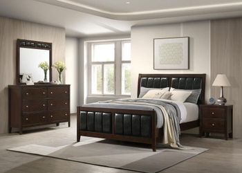 C_202091Q-S4  4-piece Queen Bedroom Set Cappuccino