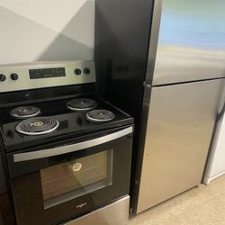 Fridge And Electric Stove Stainless Steel 