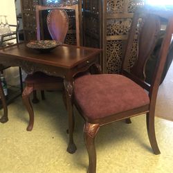 Antique dining chairs and table