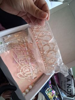 Rose Gold Birthday Tiara Crown Set