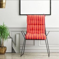 Costway 22 x 25.5 Outdoor Back Chair Cushion Tufted Pillow Patio Seating Pad Red and Orange
