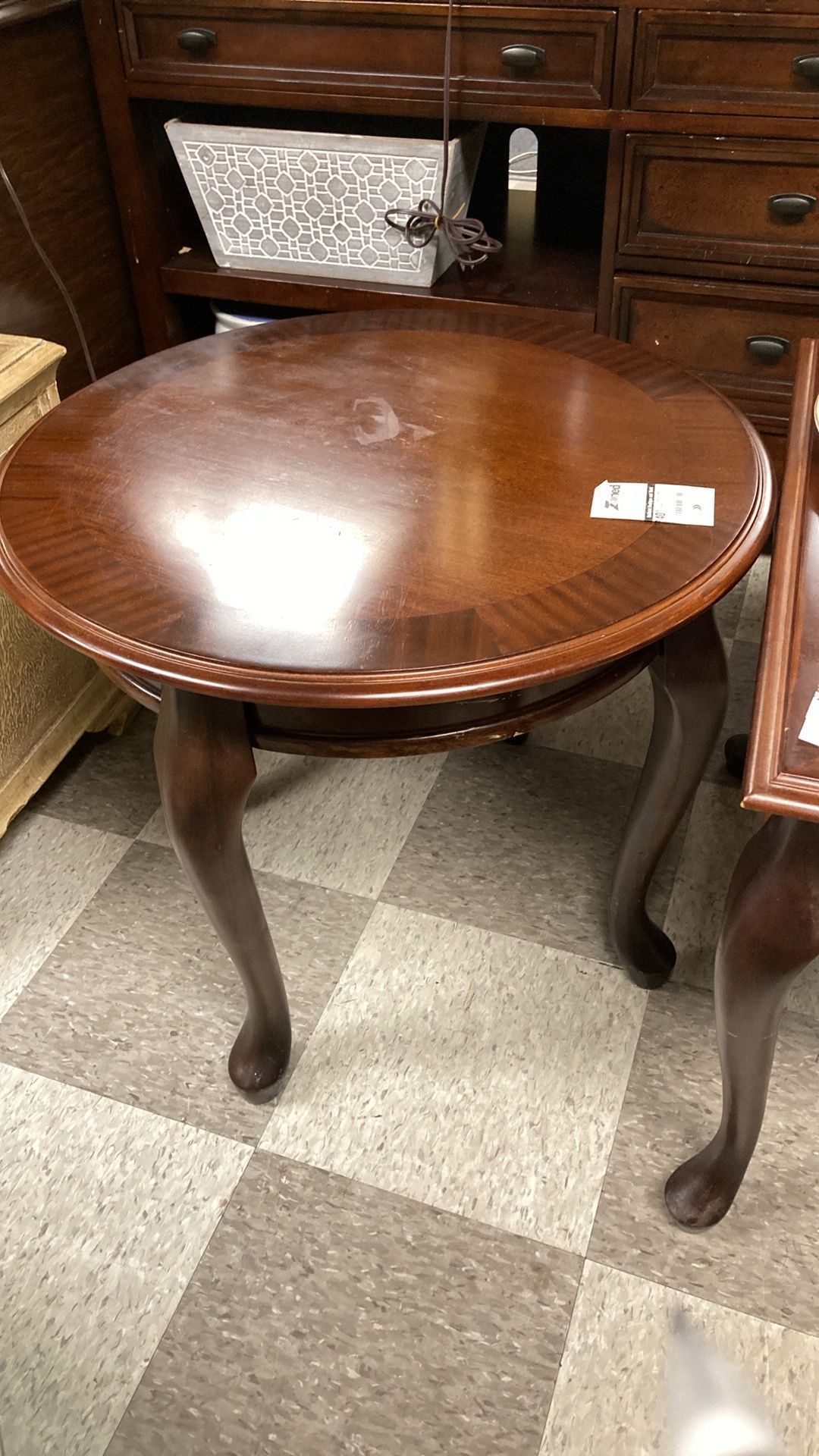 Round Wood End Table