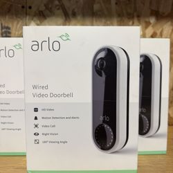 ARLO Essential Wired Smart Video Doorbell in White 