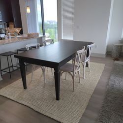 Arhaus Luciano Table And Four Bistro Chairs