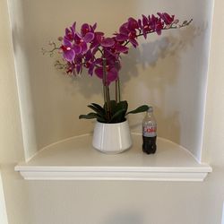 Purple Silk Flower Orchid With Vase