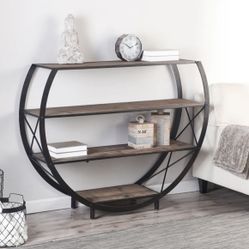 Industrial-modern with a distinctive circular frame Bookshelf 