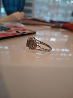 Silver Ring with Cushion-Cut Stone