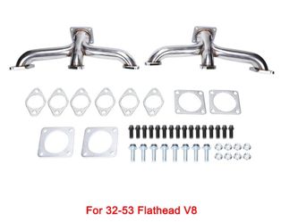 Shorty Center Dump Manifold Headers Kit for 1(contact info removed) Ford Car Truck Flathead V8