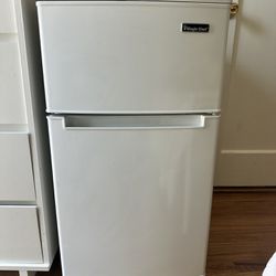 White mini refrigerator 