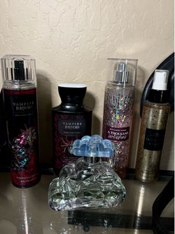 Bath and body works perfume with a bat coffin backpack
