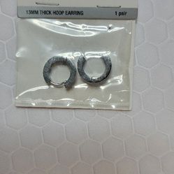 Stainless Steel 13mm Hoop Earrings 