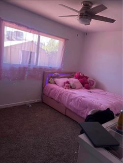 Pink queen bed