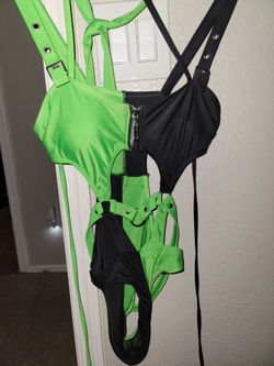 Black and Green Swimsuit