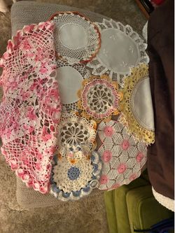 Vintage handmade doilies