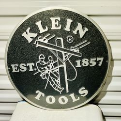 Klein Tools 12" Sign Est 1857 Black & White Logo Metal