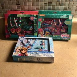 Girls Accessory Bundle. Trolls, Frozen, And Shimmer And Shine Sets.