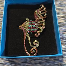 HEIDI DAUS "Beauty of the Sea" Colorful Crystal Fish Pin 