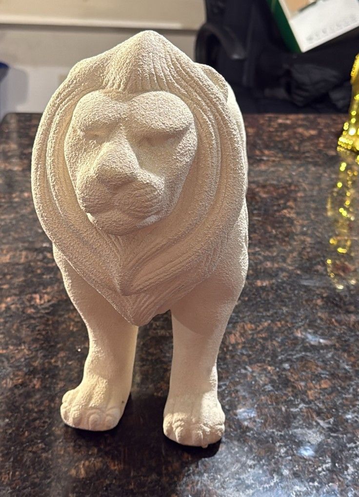 Synthetic Stone Lion Figurine - Home Decor