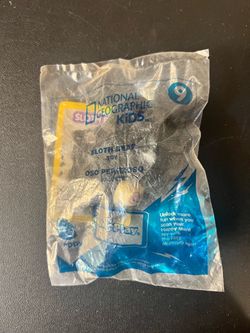 2018 National Geographic Kids McDonald's Happy Meal Sloth Bear Toy #9 Sealed
