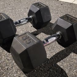 35 lb Rubber hex olympic dumbbells