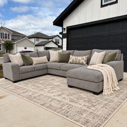 Large Gray Sectional Couch