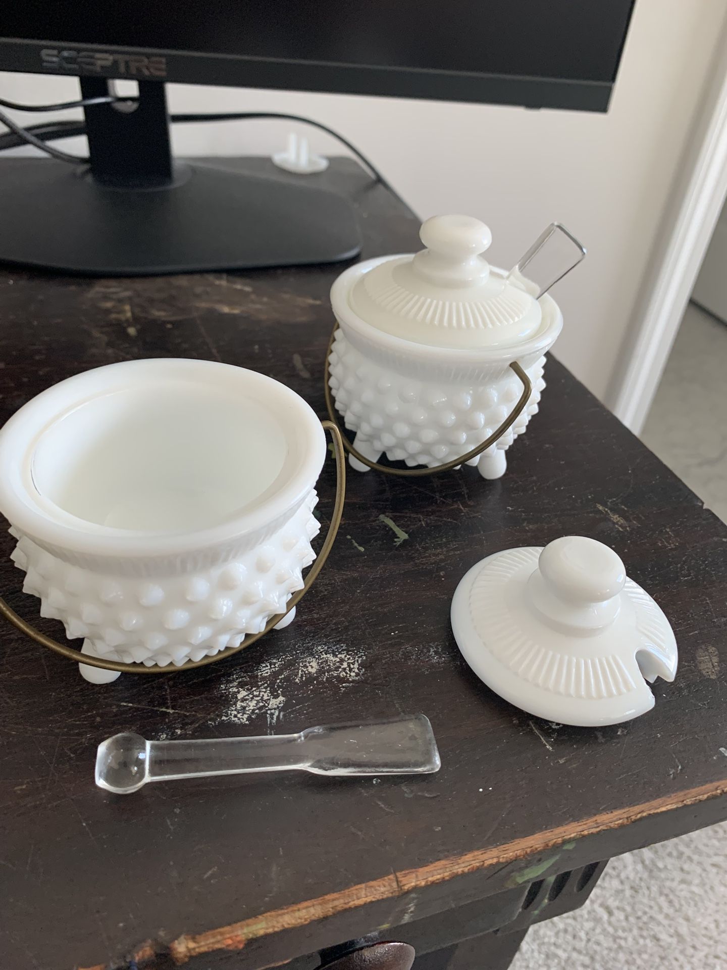 Fenton Condiment Jar