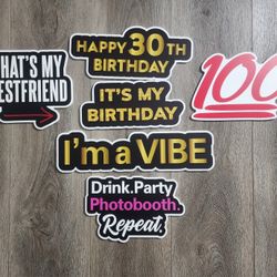 30th Birthday Photobooth Props - High Quality 5mm PVC 